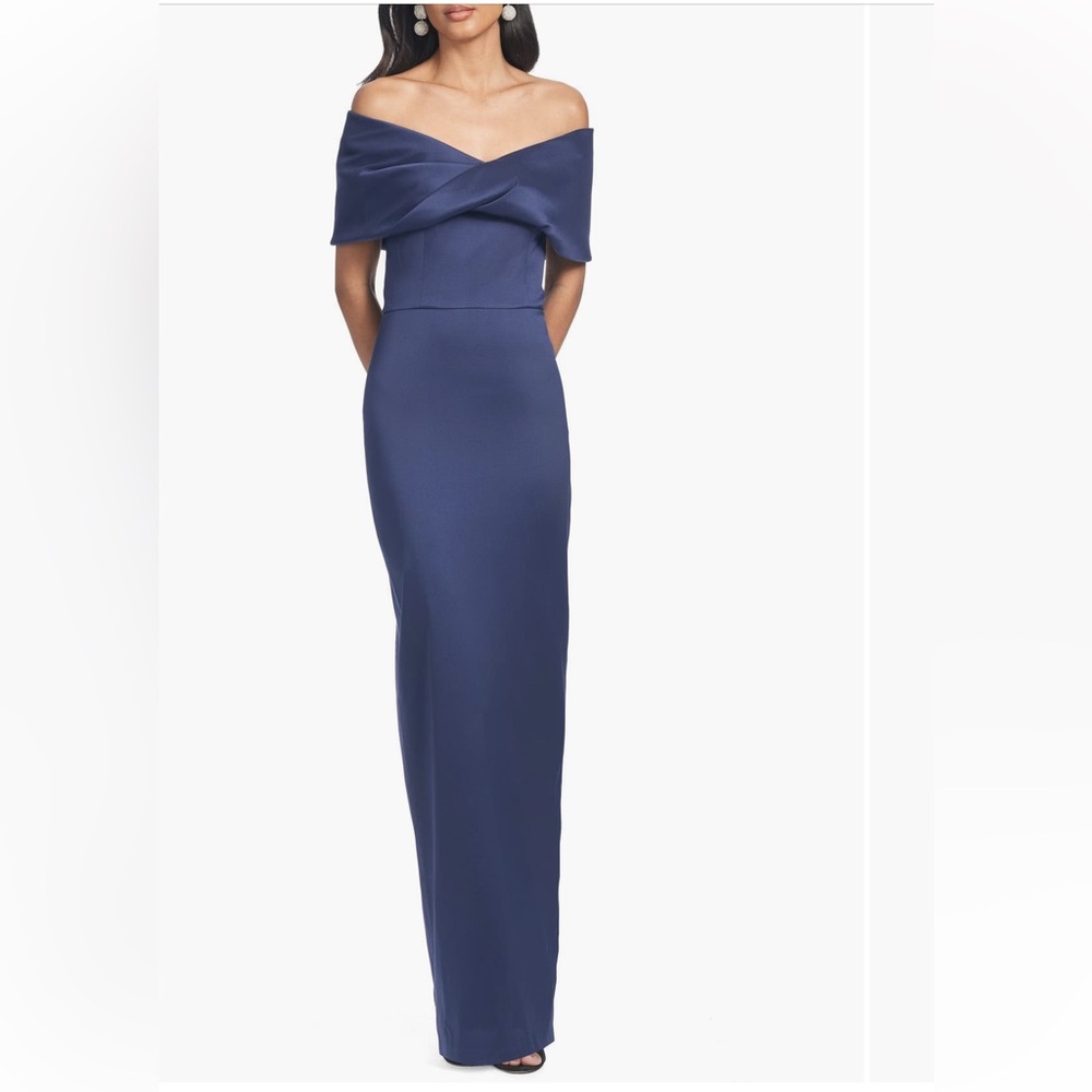 Sachin & Babi Viveca Off the Shoulder Gown Night Sky Size 12
